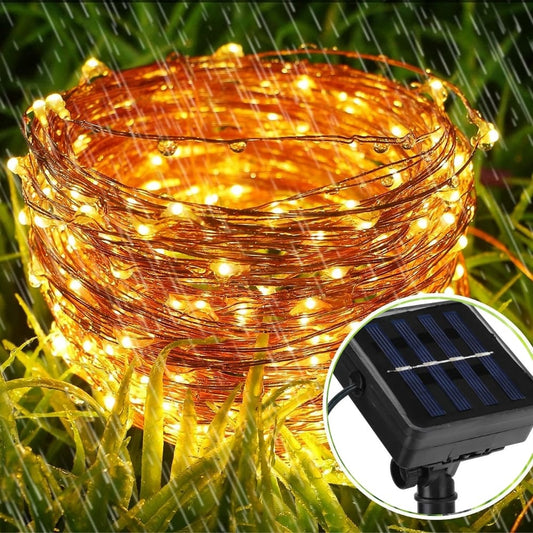 Luces Led Navidad Panel Solar 10 MTR